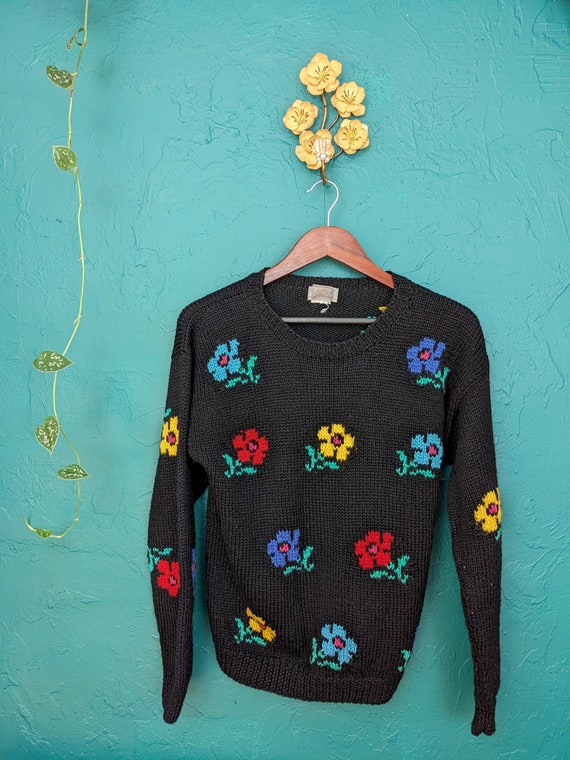 Vintage flower knit sweater Gem