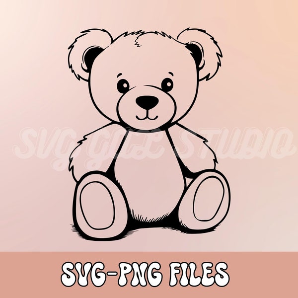 Teddy Bear SVG, Teddy Bear PNG, Bear SVG, Cricut Cut files, Silhouette, Baby Bear svg clipart, Bear outline svg Teddybear svg, Bear clipart