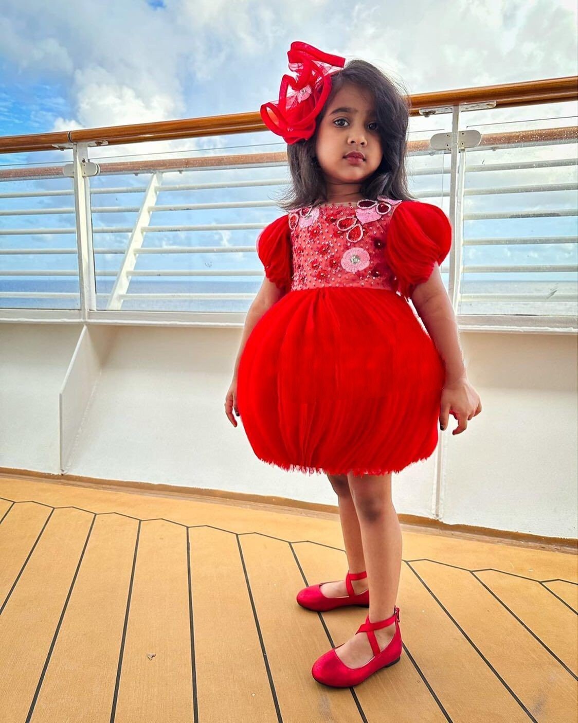 Girls Prom Red A-line Dress Baby Girl Birthday Princess Dress main image 0