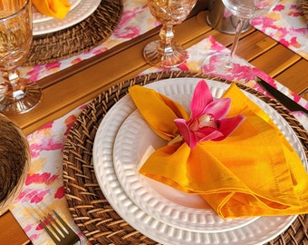 Ikat Table Linen kit. Create your tablescape with our placemat, napkin and napkin ring kit. The perfect set for mother&#39;s day gif