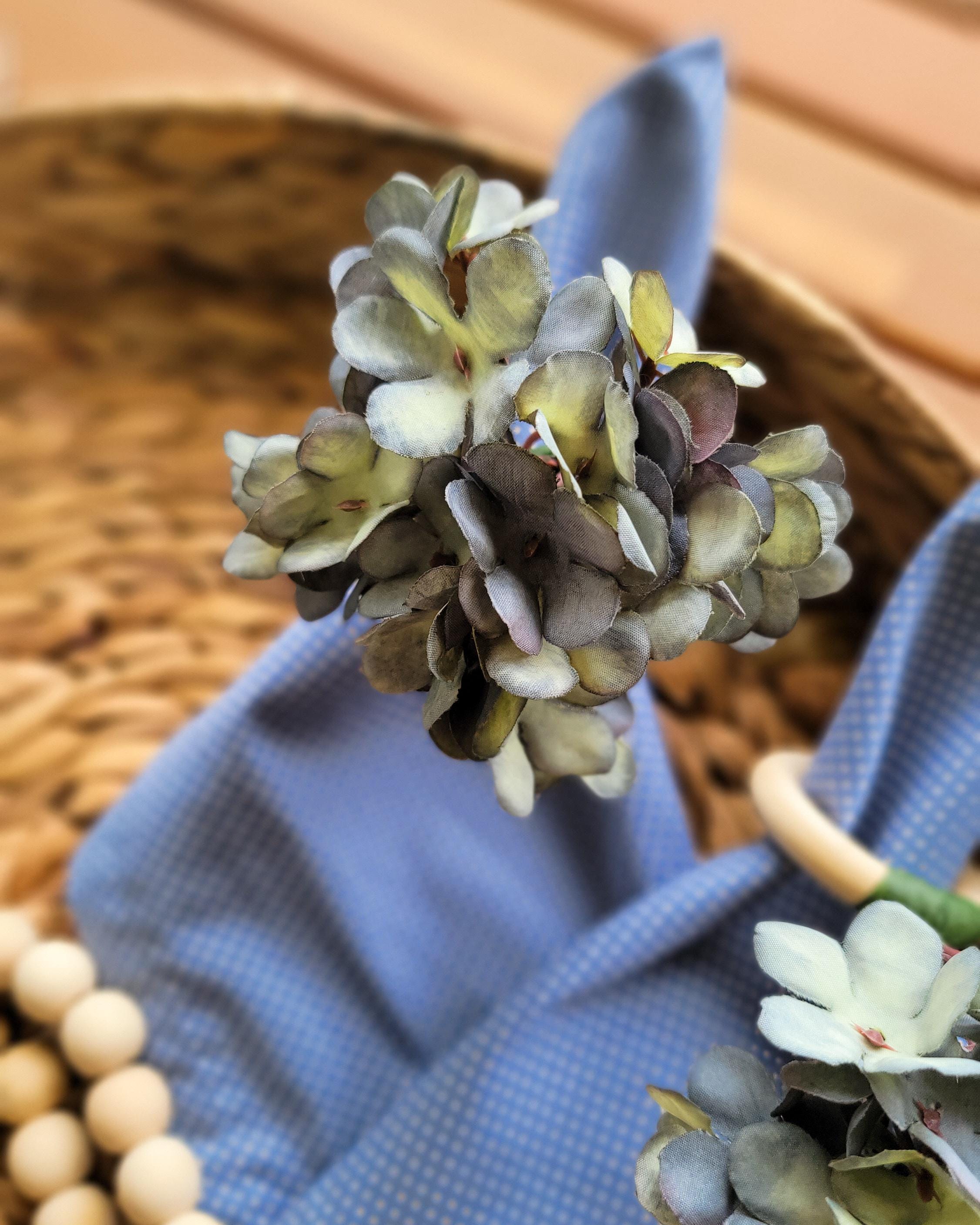 Blue Hydrangea Napkin ring for dinner decor