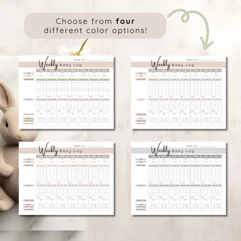 Weekly Program Baby Printable Baby Care Log for Weekly Tracking (digital Download) - Etsy