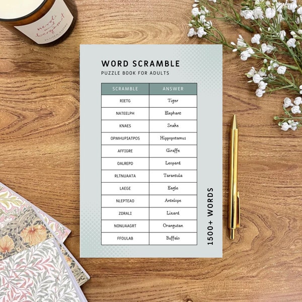 2023 Word Scramble Puzzle Book for Adults: 1500+ Words to Solve