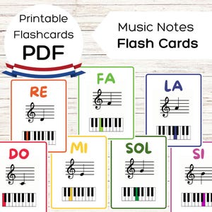 Tarjetas didácticas de notas musicales en holandés: tarjetas educativas imprimibles (PDF para niños y profesores)