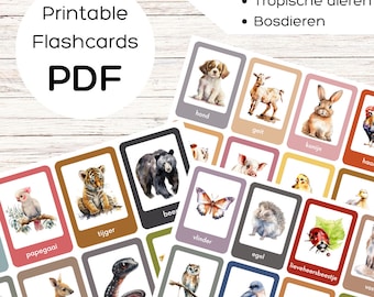 Animaux Flashcards imprimables Néerlandais