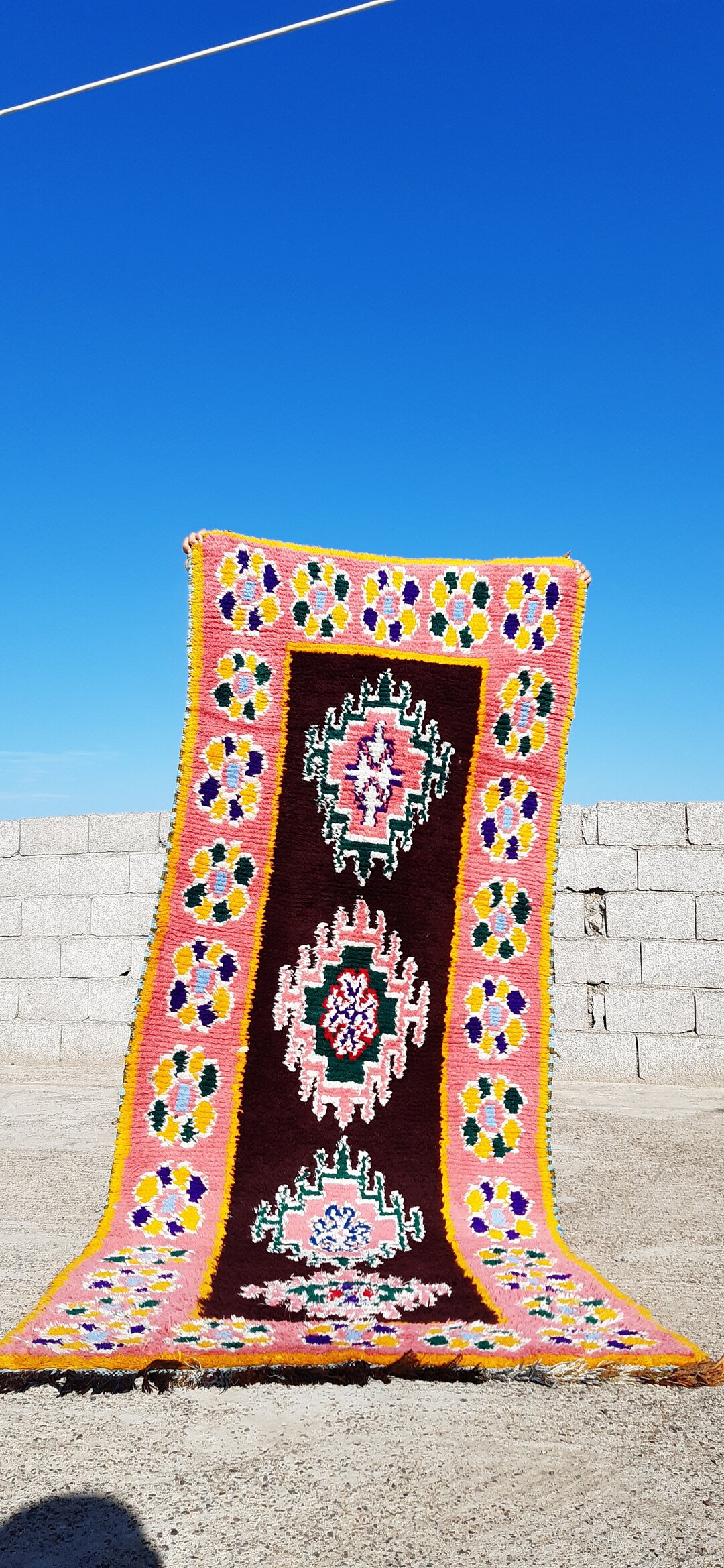 Handwoven Tuareg Rug With Natural Fibers,thread Rug Color Old, Living Room Vintage Luxury