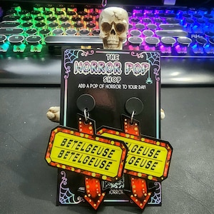 Strange and Unusual Large Earrings With Stainless Stud Posts, French Hooks, or Lever Backs Scary Halloween Horror Movie Classic Movie Gift