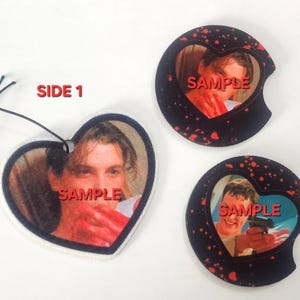 Horror Character Air Freshener AND Car Coaster Combo Deal REVERSIBLE!