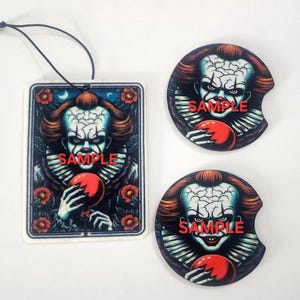 Horror Character Air Freshener AND Car Coaster Combo Deal