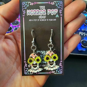 Terrifying Clown Earrings With Stainless Steel French Hooks OR Lever backs Scary Halloween Horror Movie Classic Movie Gift