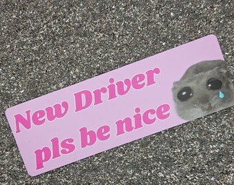 New Driver pls be Nice | Hydroflask Magnet | Bumpermagnet | Water Resistant Vinyl Magnet