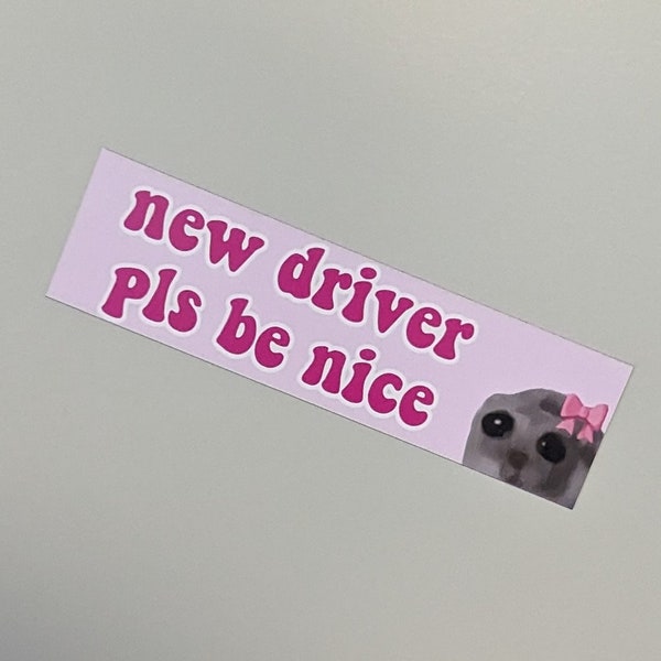 Magnetic Bumper Magnet | New Driver pls be Nice | sad cat | Magnet for Car | Beginner Magnet | Beginners please be nice |