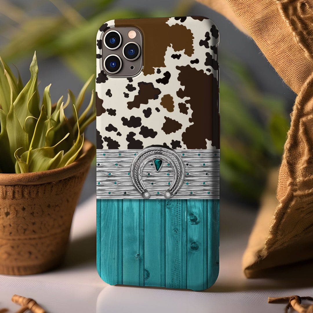 Western Phone Case, Cow Print Magsafe Phone Case Animal Cover for