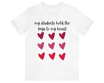 T-shirt unisexe à manches courtes en jersey pour la Saint-Valentin de mon étudiant