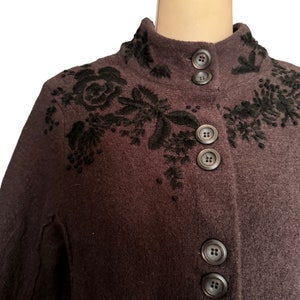 Cardigan J.Jill - Taille S Petite, Marron, Mélange Laine, Manches 24.5 Pouces