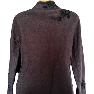Cardigan J Jill Marron Laine - Taille S Petite - Occasion Très Bon état - Manches 24.5