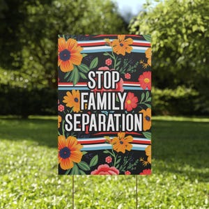 Protest Sign Anti Trump Yard Signs - Resist Fascism No Kings Democracy Abolish ICE Stop Family Separation Pro Immigrant No Deportation