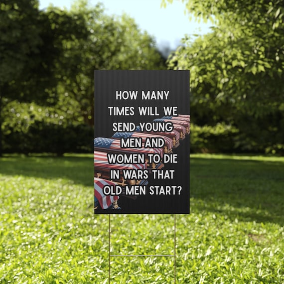 Protest Sign No War Anti Trump Yard Signs - No Kings Political Democracy 50501 Garden Art - Human Rights Rally - Abolish ICE Iran Peace