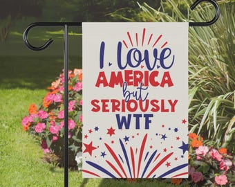 Democracy Garden Flag, Political Yard Sign, Anti-Trump Protest Banner, Social Justice, Liberal Activism Gift, Equality Flag, Resist Fascism