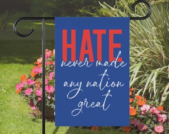 Democracy Garden Flag: Anti-Hate Political Yard Sign