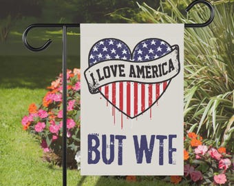 Democracy Garden Flag, Political Yard Sign, Anti-Trump Protest Banner, Social Justice, Liberal Activism Gift, Equality Flag, Resist Fascism