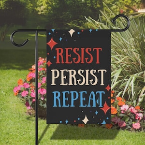 Democracy Garden Flag, Political Yard Sign, Anti-Trump Protest Banner, Social Justice, Liberal Activism Gift, Equality Flag, Resist Fascism