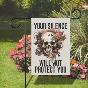 Democracy Garden Flag, Political Yard Sign, Anti-Trump Protest Banner, Social Justice, Liberal Activism Gift, Equality Flag, Resist Fascism