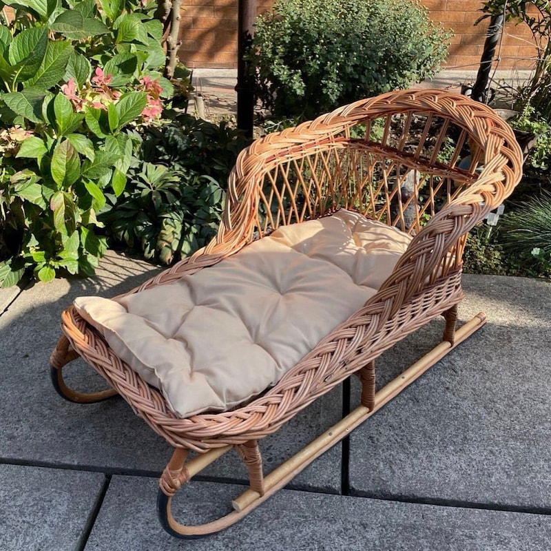 Wicker Sleigh Bed Etsy New Zealand