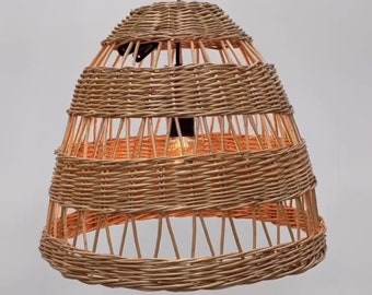 wicker rattan hanging lampshade boho lamp wicker pendant light Farmhouse Handcrafted Ratan Pendant Light Coastal Home Bamboo Lamp Shade