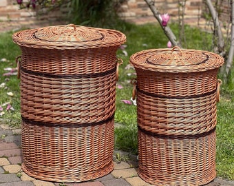 Wicker laundry basket, large storage basket, wicker basket, laundry basket organizer, laundry basket holder, laundry hamper, handmade