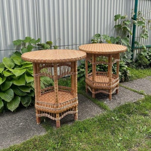 Wicker coffee table, patio furniture, boho furniture, wicker furniture, rattan table, wicker trunk coffee table, round coffee table,handmade