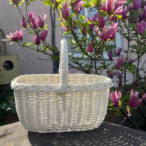 handmade natural picnic wicker easter rustic woven basket with handle wicker shopping basket flower girl basket fruit basket