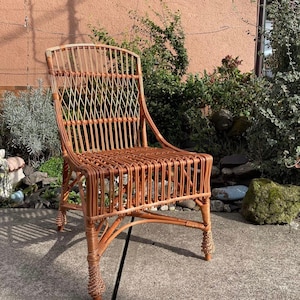 Rustic outdoor chair, Wicker chair, wicker furniture, rattan chair, outdoor patio chairs, boho furniture, rattan furniture, patio furniture