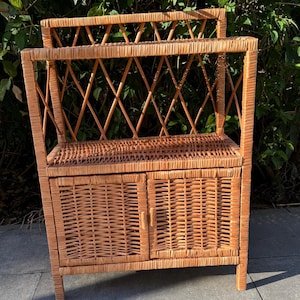 small wicker cabinet boho furniture bookcase rattan nightstand bathroom shelf bedside table rustic wicker drawer vintage chest small dresser