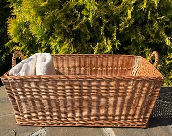 handcraft wicker basket rustic organizer eco-friendly storage hamper boho home decor farmhouse basket wedding flower basket toy storage