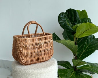 handgewebte Tasche, Korbtasche, Korbtasche, Korbtasche, Korbtasche, Korb mit Henkel, Korbtasche, Rattantasche