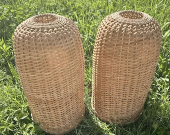 oval wicker lampshade handmade hanging pendant light eco-friendly kitchen island lighting natural rattan pendant light boho lamp shade