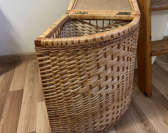 natural wicker corner laundry hamper basket wicker storage ecofriendly organizer holder book box toy storage