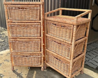 Chest of drawers, Boho dresser, wicker dresser, wicker chest, rattan dresser, small chest of drawers, small dresser, boho furniture