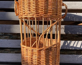 portaombrelli in vimini fatto a mano portaombrelli in rattan ecologico arredamento rustico regalo boho cestino portaombrelli personalizzato stile vintage