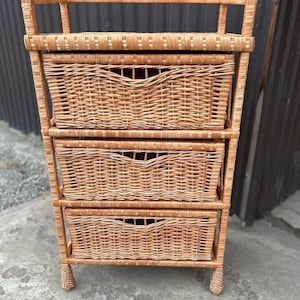 Boho dresser, wicker dresser, chest of drawers, wicker chest, rattan dresser, small chest of drawers, small dresser, boho furniture,handmade
