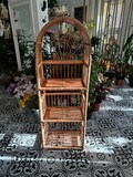 rattan arched shelf wicker bookcase boho furniture book shelf handmade eco-friendly plant shelf shoe rack etagere rattan shelving unit