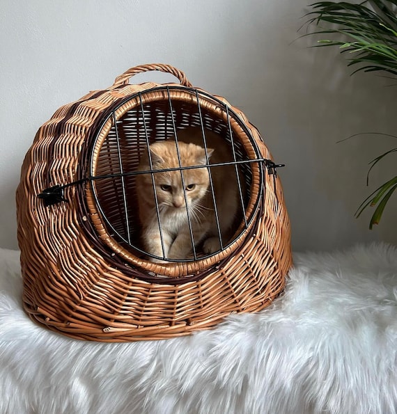 Wicker Pet Carrier Storage Basket Cat and Dog House Indoor Handmade Ecofriendly Gift for Pets Small Dog Carrier Pet Bed Pets Gift Etsy UK