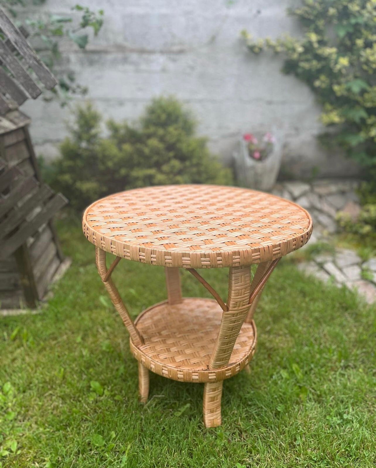 Etsy rattan sale coffee table