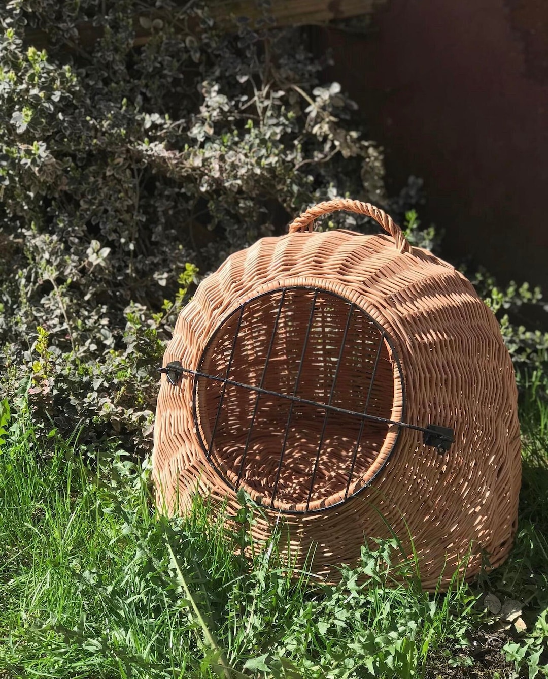 Wicker Pet Carrier Basket Pet Storage Basket Cat House Indoor