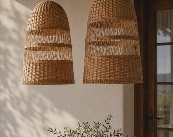 wicker lampshade rattan pendant light boho hanging lamp handmade wicker rattan cone lampshade woven bamboo lamp boho wicker chandelier