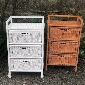 wicker boho dresser, chest of 3 drawers, wicker rattan chest dresser, small chest of drawers, small dresser, handmade boho furniture
