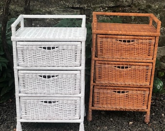 wicker boho dresser, chest of 3 drawers, wicker rattan chest dresser, small chest of drawers, small dresser, handmade boho furniture