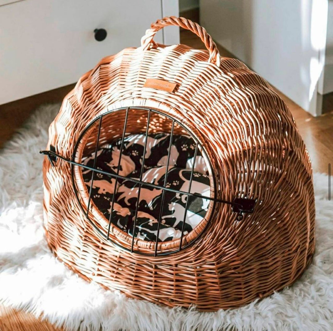 Wicker Basket, Pet Carrier, Dog Basket, Cat House Indoor, Outdoor Cat ...
