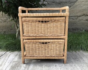 klein rieten dressoir rotan nachtkastje boho meubelen rotan nachtkastje rustieke ladekast milieuvriendelijke vintage stijl